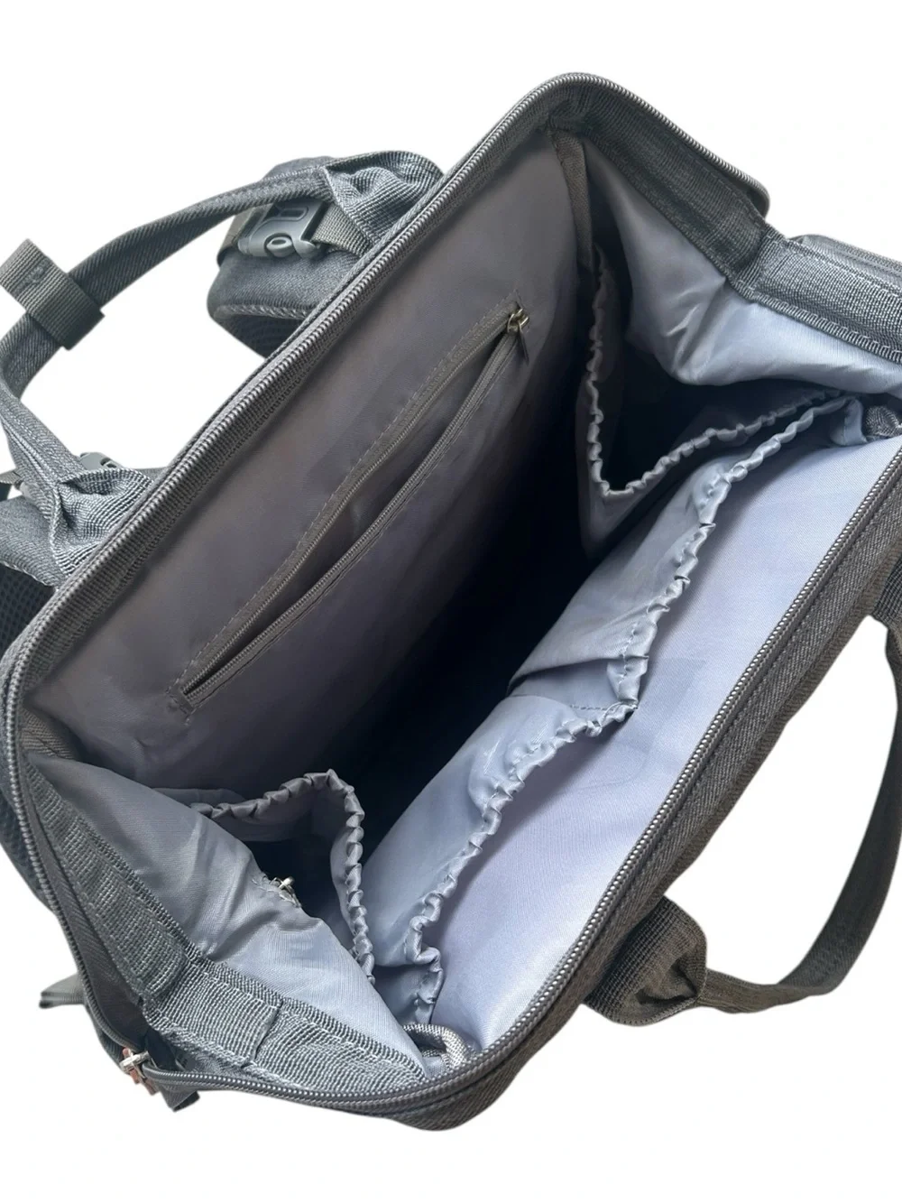 SEMOBIO Diaper Bag Backpack Charcoal Gray Quilted Multi-Pocket Travel Baby Bag